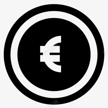 火焰欧元图标欧元硬币商业货币图标图标