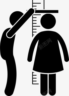测量女性身高女性测量图标图标