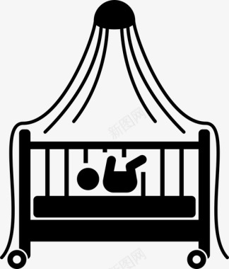 婴儿床用蚊帐床蚊帐图标图标