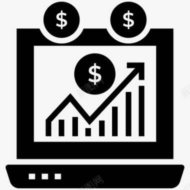 黑色信息图表财务数据分析数据分析财务图表图标图标