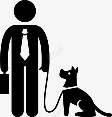 商人带狗动物狗图标图标