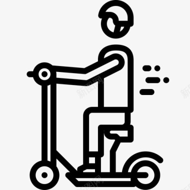 骑摩托车电动人图标图标