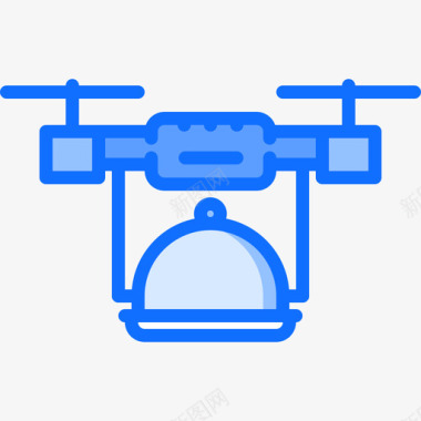 无人机食物运送52蓝色图标图标