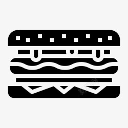 纯素食三明治快餐汉堡包图标高清图片