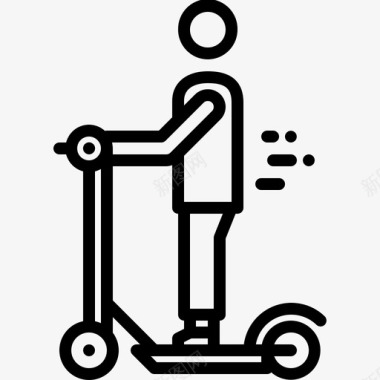 骑摩托车电动人图标图标