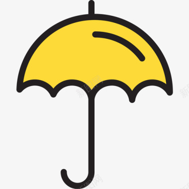 伞时尚4线条色图标图标