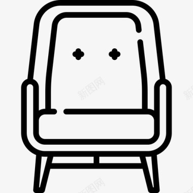 椅子家庭和生活20直线图标图标