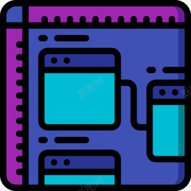 科技感线框线框原型5线颜色图标图标