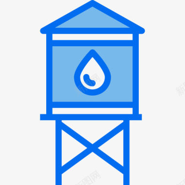 水箱农场32蓝色图标图标