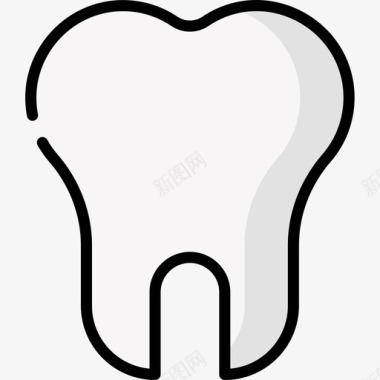 牙齿图标牙齿医学148线颜色图标图标