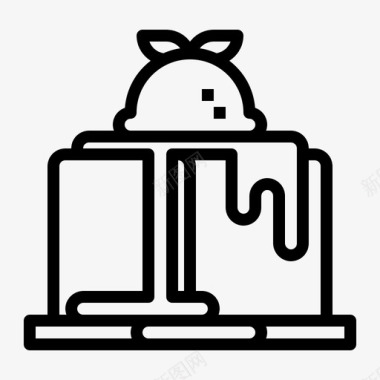 布丁布丁咖啡店117线性图标图标