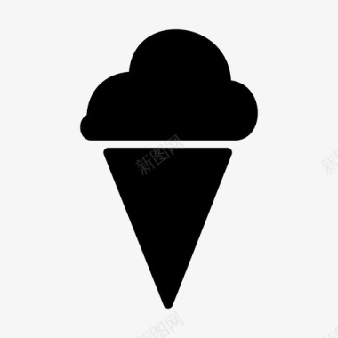 冰淇淋冷冻酸奶冰淇淋蛋卷图标图标