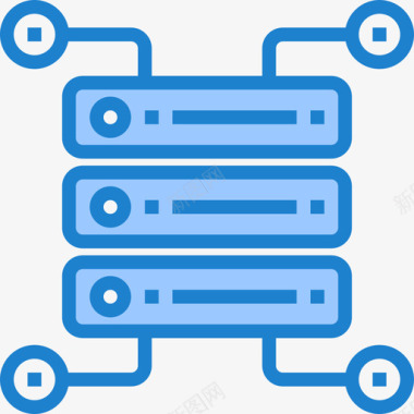 云端服务器图标服务器数据和网络管理5蓝色图标图标