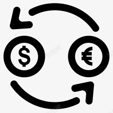 外汇欧元营销欧元美元营销货币图标图标