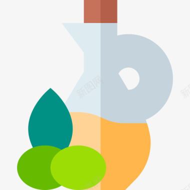 橄榄油纯素5扁平图标图标