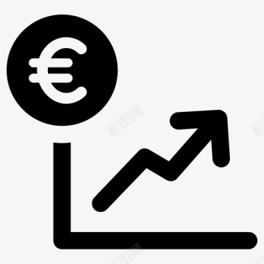 欧元金融收益图标图标