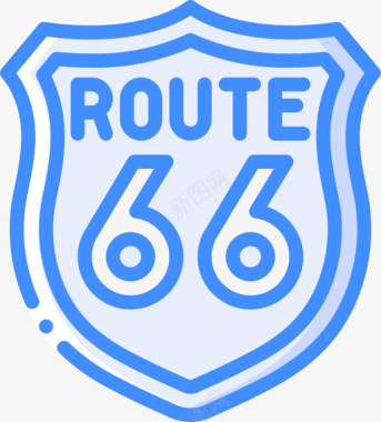 66号公路美国路标蓝色图标图标
