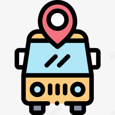 公共环境标识公共汽车81号位置线颜色图标图标