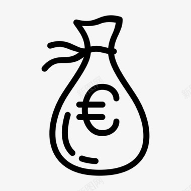 欧元袋钱金融投资图标图标