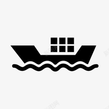 三色海运船船交货海运图标图标