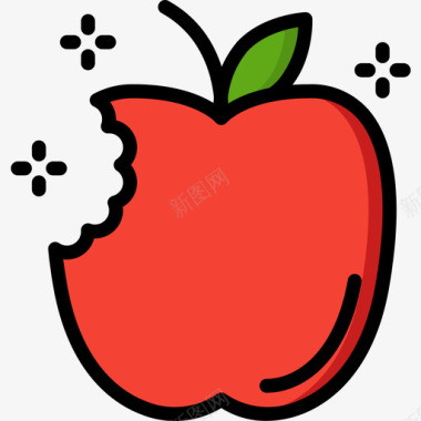 苹果公主5线性颜色图标图标