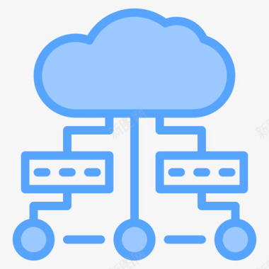 4G数据数据库网络和数据库4蓝色图标图标