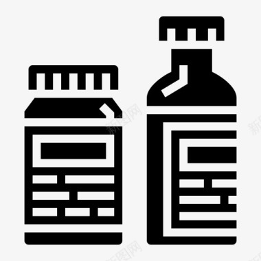 生物药丸瓶子医疗保健图标图标