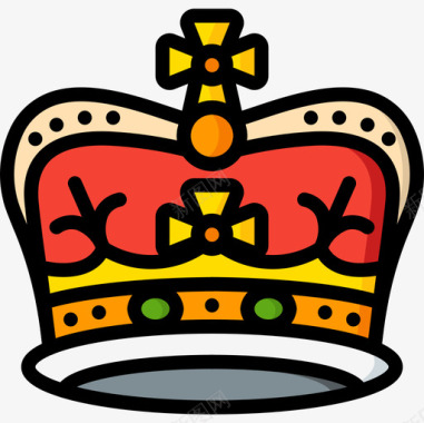 皇冠英国4线性颜色图标图标