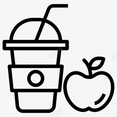 苹果汁饮料清爽饮料图标图标