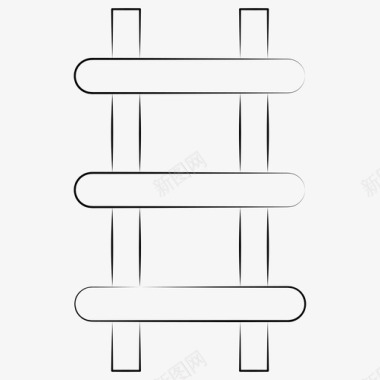 梯子向上手绘结构图标图标
