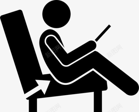 坐在结实的沙发上椅子靠垫图标图标