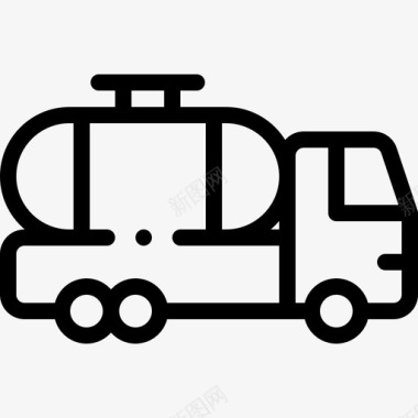 罐车车辆和运输工具直线式图标图标
