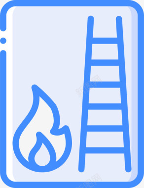 梯子警告标志1蓝色图标图标