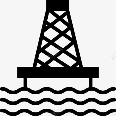 冰川海洋石油钻机建筑能源图标图标