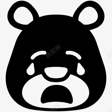 哭泣熊表情符号图标图标