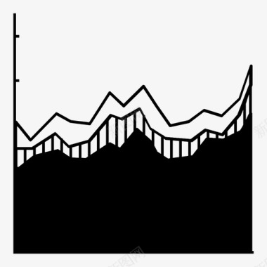 堆积面积图数据可视化多线图图标图标