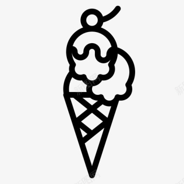 冰淇淋甜点夏日图标图标