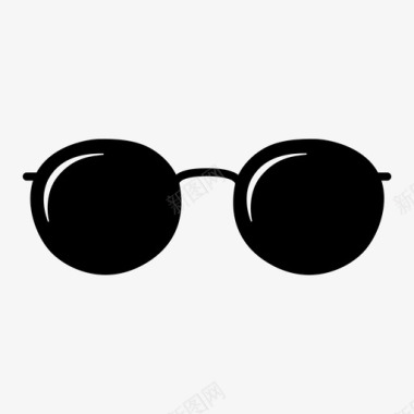圆形太阳镜圆形太阳镜眼镜墨镜图标图标