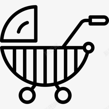 婴儿推车婴儿车童车摇篮图标图标