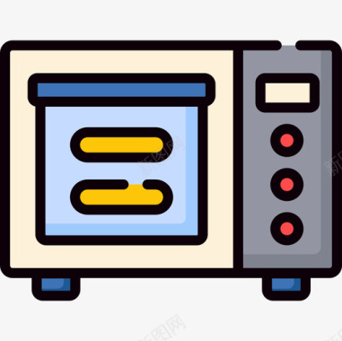 家用电表微波炉家用物品25线性颜色图标图标