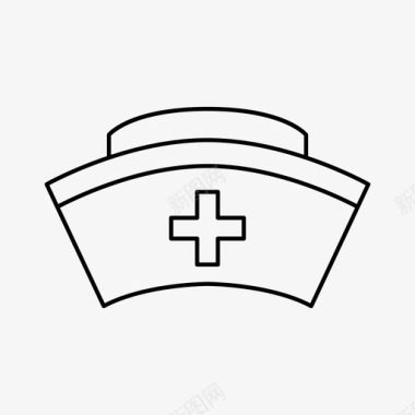卡通护士帽护士帽健康医院图标图标