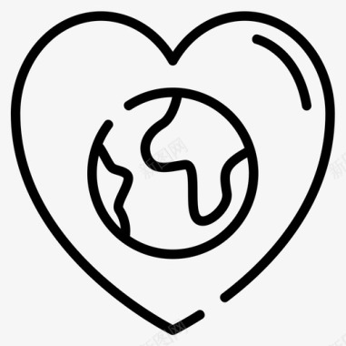 心脏地球母亲日5直系图标图标