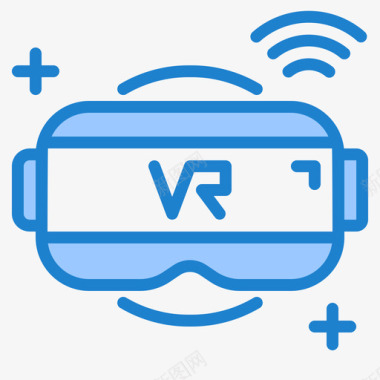 智能VR眼镜Vr智能技术17蓝色图标图标