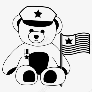 阵亡将士纪念日熊阵亡将士纪念日假日熊图标图标