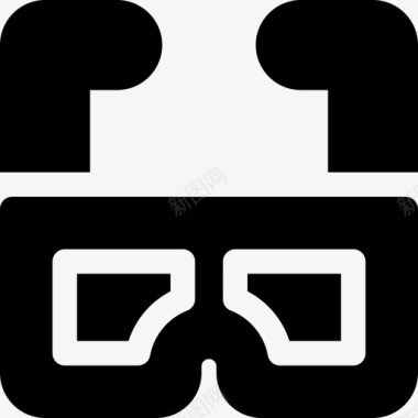 扁平化3D眼镜3d眼镜电视27填充图标图标