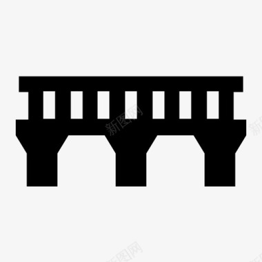桥梁桩基城市建筑桥梁建筑图标图标
