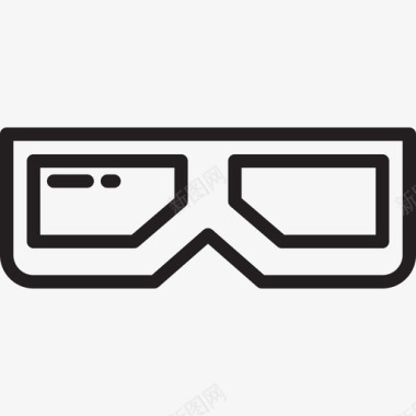 扁平化3D眼镜3d眼镜电影胶片1线性图标图标