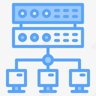 4G数据网络网络和数据库4蓝色图标图标