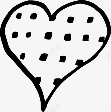 情人节的情书方形心形爱斑点图标图标