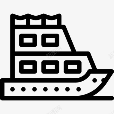 船房屋类型22线性图标图标